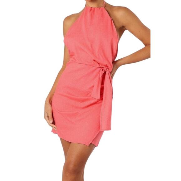 Petal & Pup Kalena Tie Waist Halter minidress dress size Large L - Picture 1 of 9